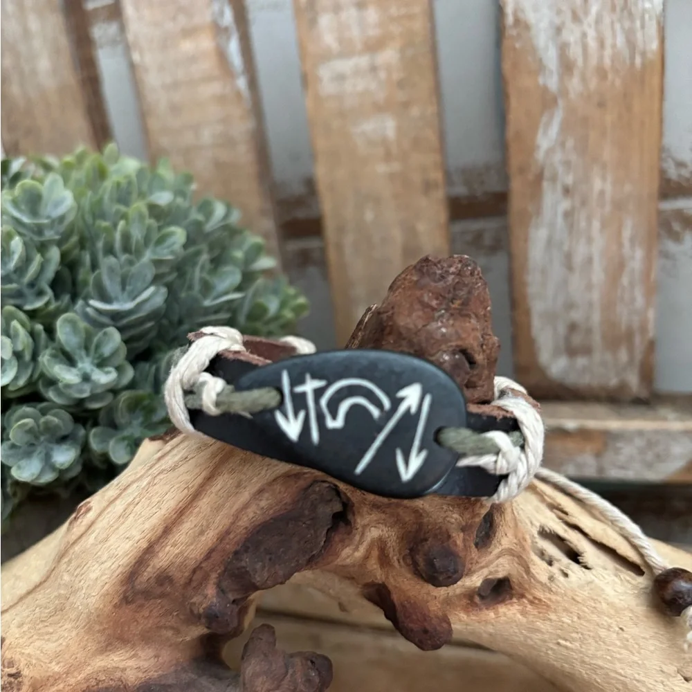 Genuine Leather Adjustable Faith Bracelet Christian Unisex NEW